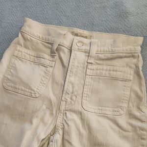 Madewell Ivory Perfect Vintage Wide Legged Cropped Jeans